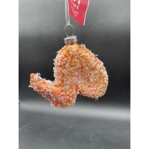 3.25" Chicken Wing "Fried" Novelty Glass Christmas Ornament DISCONTINUED